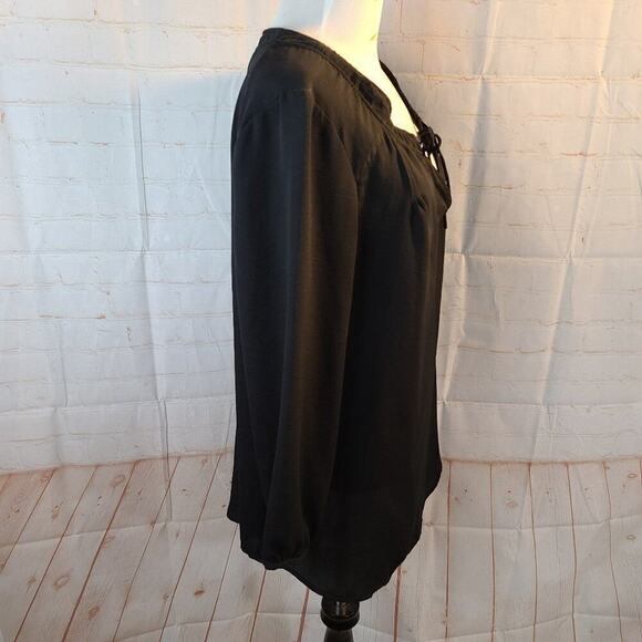 Express Black top with two tie strings on neckline - Picture 10 of 14